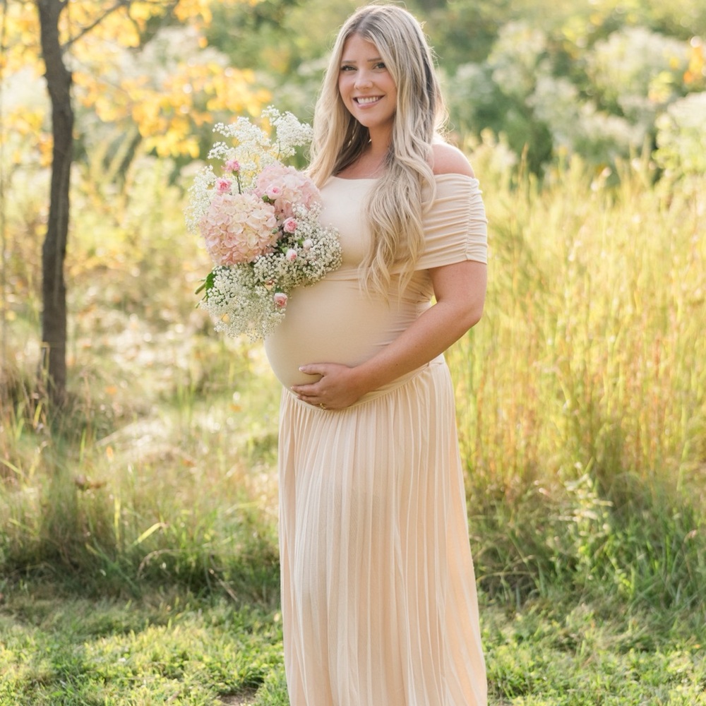 Lioness Cream Strapless Pleated Gown for Weddings